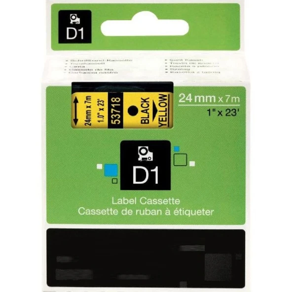 Tonersepeti Dymo 53718 Sarı Üzerine Siyah Muadil Etiket ürün görseli 1