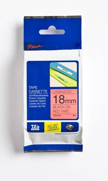 Tonersepeti Brother TZE-441 Kırmızı üzerine Siyah  Etiket Şeridi - Resim 3