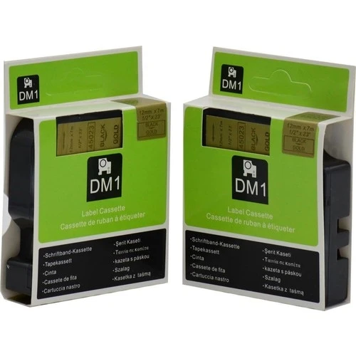 Tonersepeti Dymo 45023 Altın Üzerine Siyah Muadil Etiket - 2