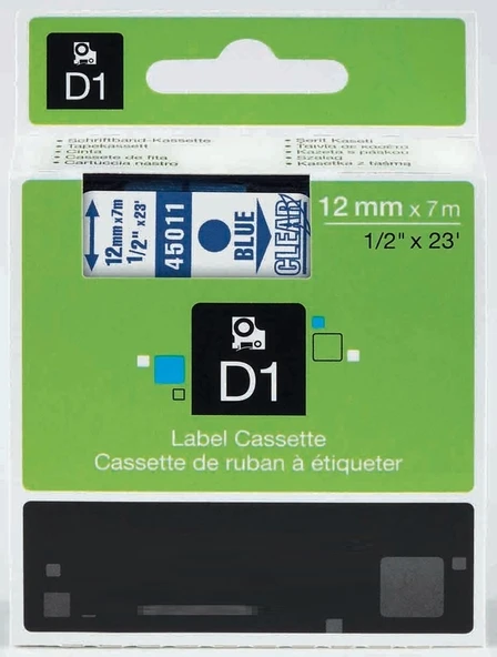 Tonersepeti Dymo 45011 Şeffaf Üzerine Mavi Muadil Etiket - 2