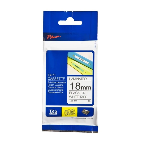 Tonersepeti Brother TZE-241 Beyaz Lamine Muadil Etiket 18mm