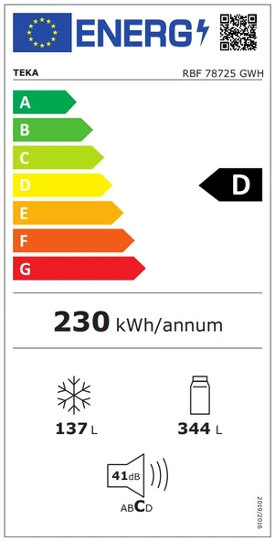 TEKA RBF 78725 GWH BEYAZ CAM YÜZEY 70 CM. SOLO BUZDOLABI - 9