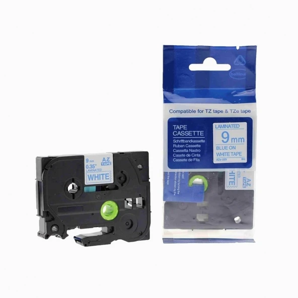 Tonersepeti Brother TZ-223 Beyaz Üzerine Mavi Muadil Etiket 9mm ürün görseli 1