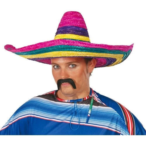 Sombrero Meksika Şapkası Renkli Örme Hasır Yetişkin Boy - 2