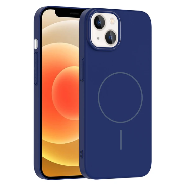 Apple iPhone 14 Kılıf Magsafe Şarj Özellikli Silikon Kapak (RUBY) ürün görseli