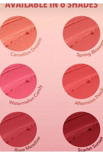 SHEGLAM Cheeky Color Jam-afternoon Peach 6 Shades Multi-use Cream Blush Lip Cream - 6