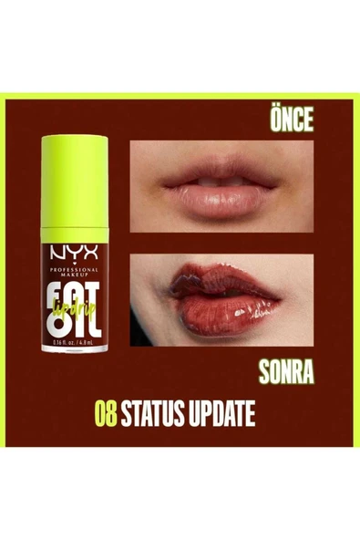 NYX Professional Makeup Fat Oil Lip Drip Parlatıcı Dudak Yağı Status Update - 4