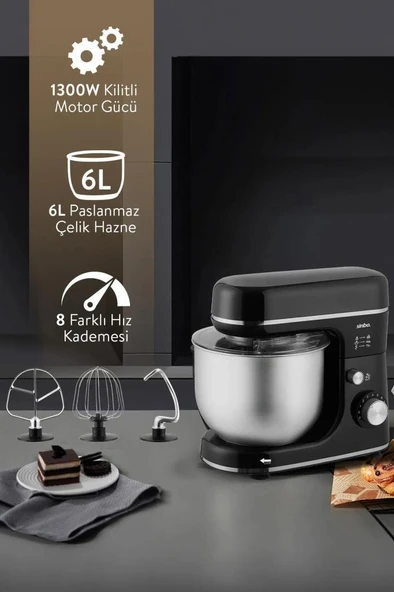 Sinbo SMX-2769 Standlı Mikser Mutfak Şefi Hamur Yoğurma Şef Mikseri - 2