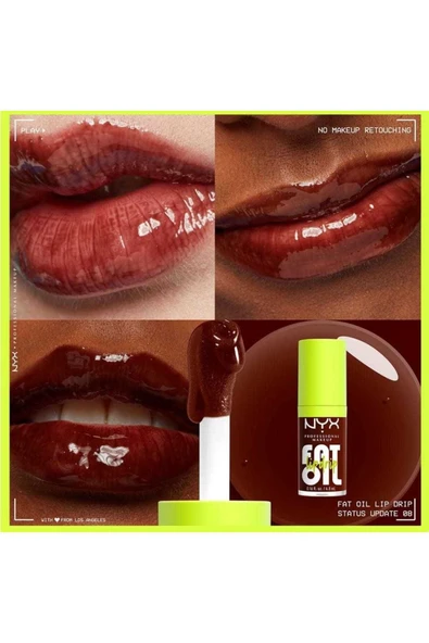 NYX Professional Makeup Fat Oil Lip Drip Parlatıcı Dudak Yağı Status Update - 2