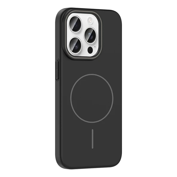 Apple iPhone 15 Pro Max Kılıf Magsafe Şarj Özellikli Silikon Kapak (RUBY) - 3
