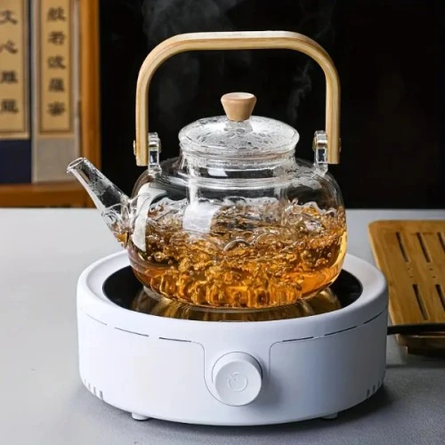 Bambu Saplı Cam Filtreli Demlik - 4