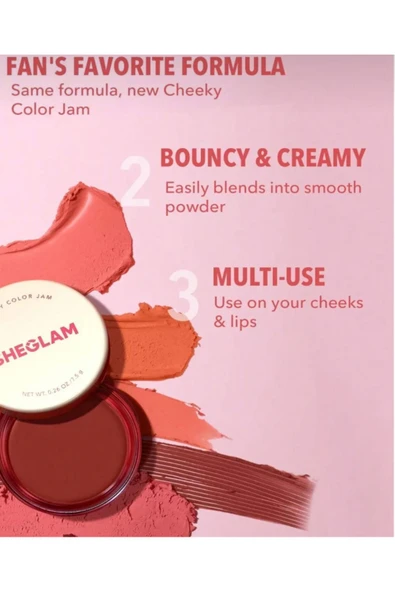 SHEGLAM Cheeky Color Jam-afternoon Peach 6 Shades Multi-use Cream Blush Lip Cream - 6