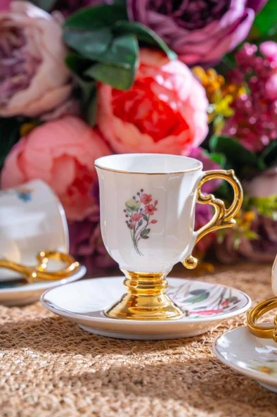 Acar KAI-07517 Lansy 6lı Kahve Fincan Takımı Karışık