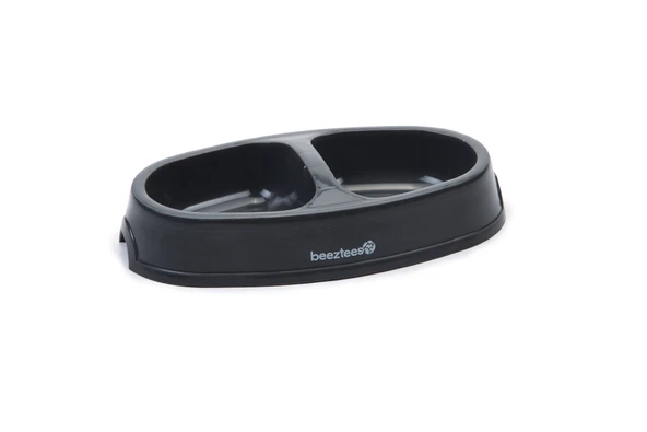 Beeztees Kedi İkili Mama ve Su Kabı, Plastik, Antrasit, 2x150ml ürün görseli