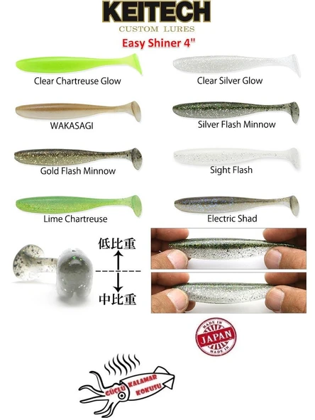 Keitech Easy Shiner 4'' 10cm Silikon Yem 7 Adet - Resim 2