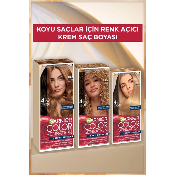 Garnier Çarpıcı Renkler HL1 Koyu Saçlar için Açık Kumral Açıcı Krem Saç Boyası - 6