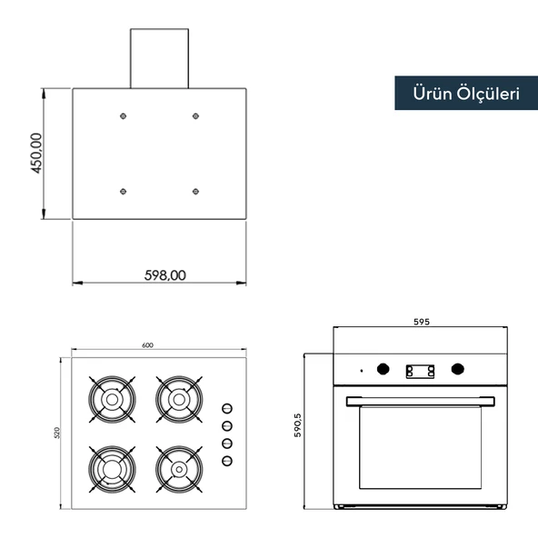 Kumtel Italian Design Cam Ankastre Set - Resim 6