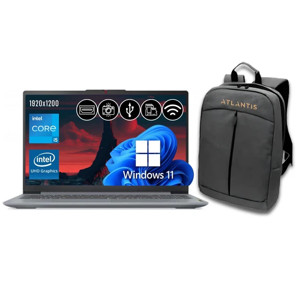 Lenovo Ideapad Slım 3  I5-12450H 8GB 256GB M.2 SSD 83ES0033TR ATL24 16" W11Pro Notebook&Çanta