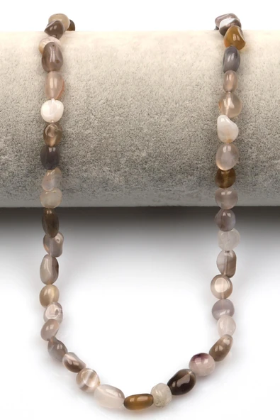 Botswana Akik Doğal Taş Dizi 6 x 8 mm Mercimek Kesim - Resim 2