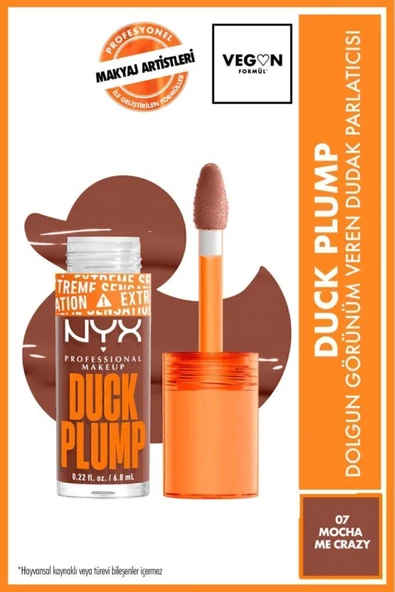 NYX PROFESSİONAL MAKEUP Duck Plump Dolgun Görünüm Veren Dudak Parlatıcısı - 07 Mocha Me Crazy