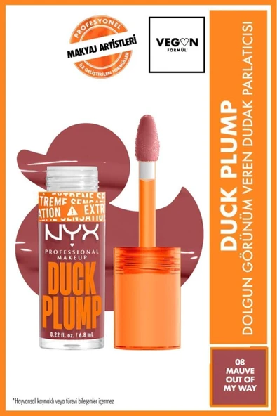 NYX PROFESSİONAL MAKEUP Duck Plump Dolgun Görünüm Veren Dudak Parlatıcısı - 08 Mauve Out Of My Way