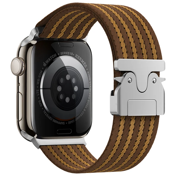 Apple Watch 42/44/45/46/49mm Kordon Kelebek Klipsli Naylon Kumaş Hasır Örgülü 133 2/3/4/5/6/se/7/8/9/10/ultra