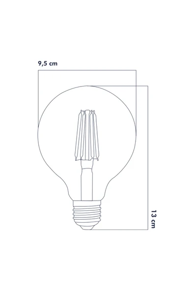Rustik Led Ampul E27 G95 6W 2500K Gün Işığı ERD-82 - 2