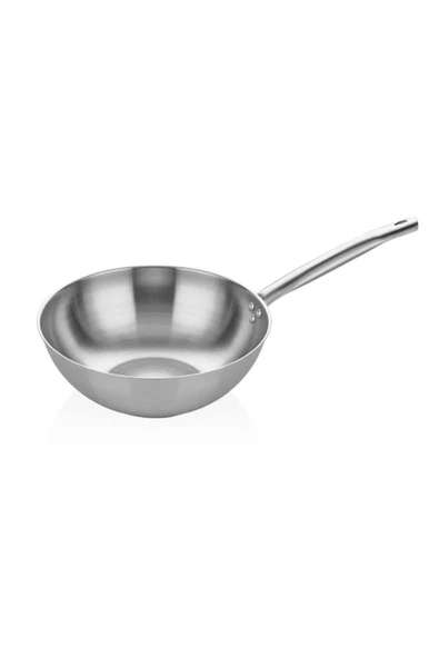 Altınbaşak  Çelik Wok Tava 28cm - Paslanmaz Sap