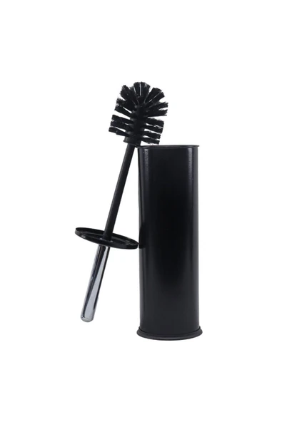 Fixer365 Siyah Renkli Paslanmaz Pedallı 12 Lt Çöp Kovası - Klozet Fırçası 2'li Banyo Seti - 3