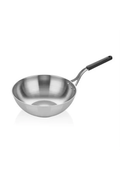 Altınbaşak  Çelik Wok Tava 30cm - Silikonlu Sap
