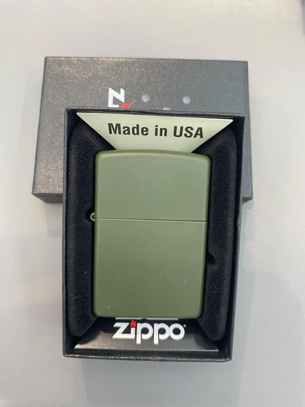 ZIPPO ÇAKMAK 221 REG GREEN MATTE HAKİ 2 NUMARA