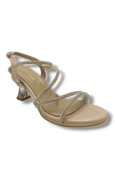 Erbay 093-25 Saten Şeffaf Topuk Taşlı Anatomik Kadın Sandalet - Resim 4