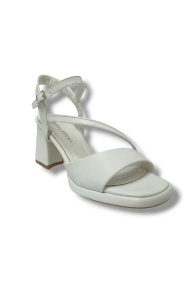 Erbay 402-25 Deri Anatomik Kalın Topuklu Kadın Sandalet - 4