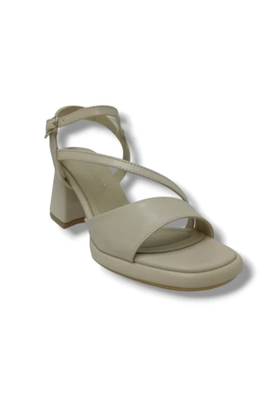 Erbay 402-25 Deri Anatomik Kalın Topuklu Kadın Sandalet - 7