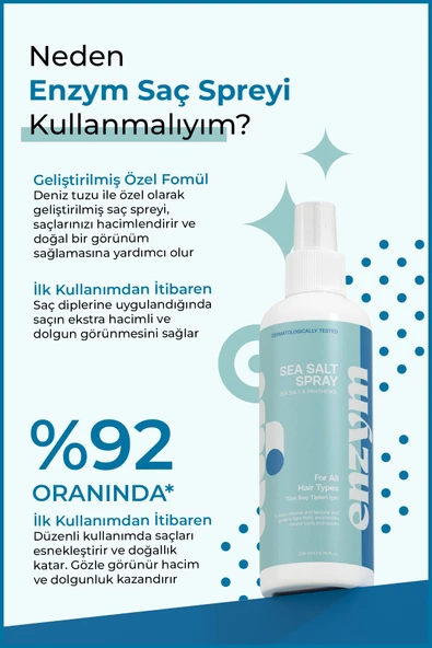 Hacim Ve Dolgunluk Veren, Saç Şekillendirici Deniz Tuzu Saç Bakım Spreyi 200 ml - 2