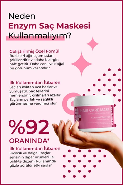 Kıvırcık ve Dalgalı saçlar için Saç Bakım Maskesi 250 ml (bukle belirginleştirici) - Resim 2