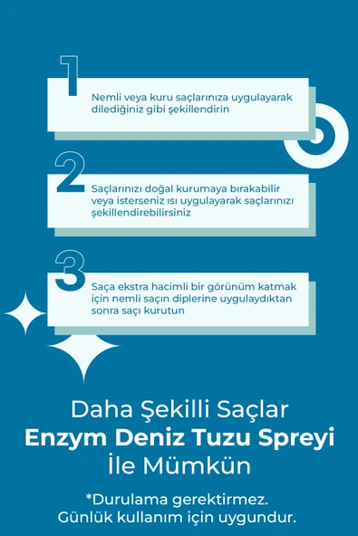 Hacim Ve Dolgunluk Veren, Saç Şekillendirici Deniz Tuzu Saç Bakım Spreyi 200 ml - 5