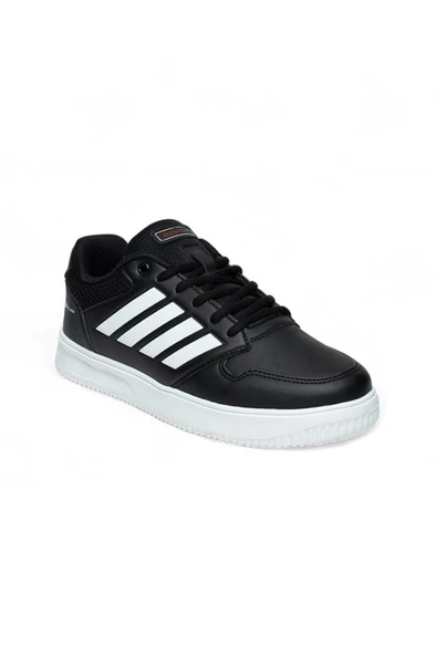 Best Of 074-25 Deri Slash Anatomik Sneaker Siyah Beyaz 36-40