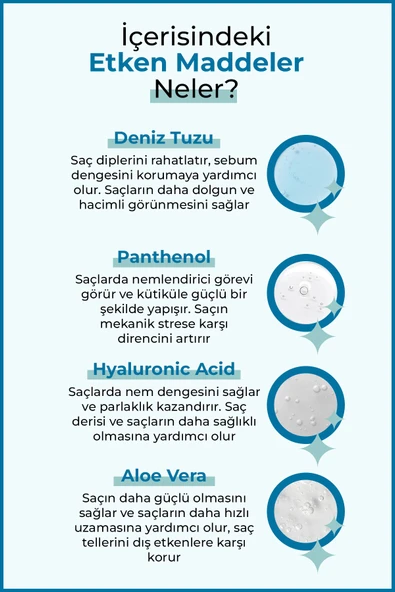 Hacim Ve Dolgunluk Veren, Saç Şekillendirici Deniz Tuzu Saç Bakım Spreyi 200 ml - 3