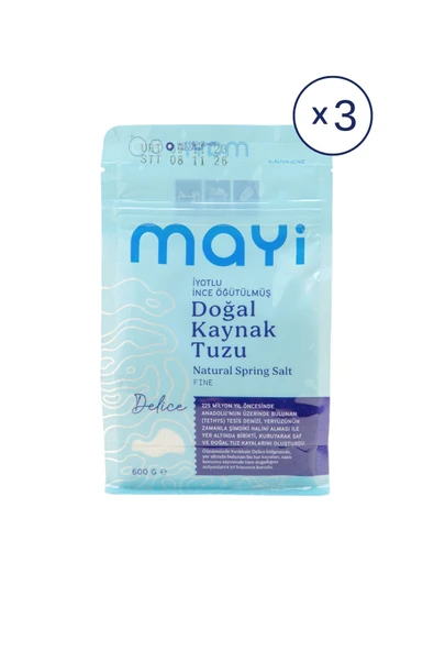 Mayi Tuz 3'lü 600 Gr Ince Öğütülmüş Tuz Paketi