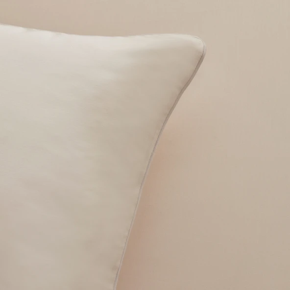 Karaca Home White Collection Vinas 80 Tel %100 Pamuk Çift Kişilik Saten Biyeli Nevresim Takımı Bej - 4