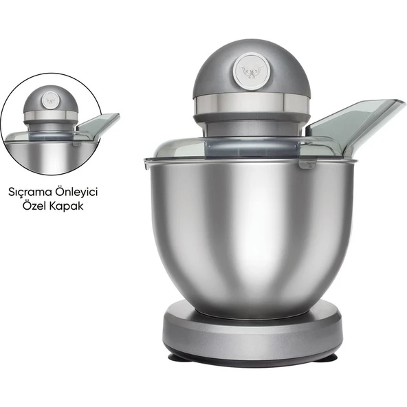 Karaca Mastermaid Chef Stand Mikser Galaxy Grey 1500W 5 Lt - 2