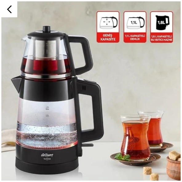 Arzum AR3136 Teamond Çay Makinesi - Siyah - 2