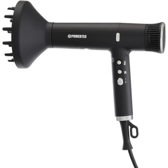 Powertec TR-4444 Süperlux Ionic Fön Makinası Siyah