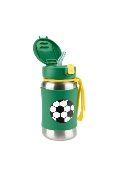 Pipetli Paslanmaz Çelik Suluk 350ml Futbol - 4