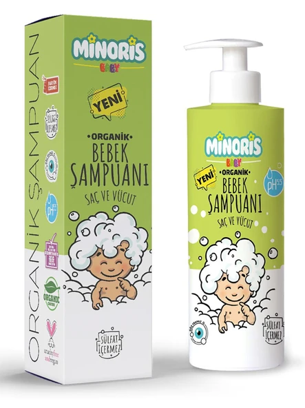 Minoris Baby Organik Bebek Saç ve Vücut Şampuanı 400ml - 3