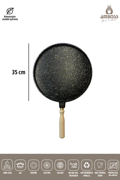 Olivin Döküm Granit Pizza Gözleme Tavası - Resim 5