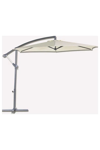Düvenci Parasol / Bahçe Şemsiyesi, Krem Rengi, 3 Metre Çapında ürün görseli