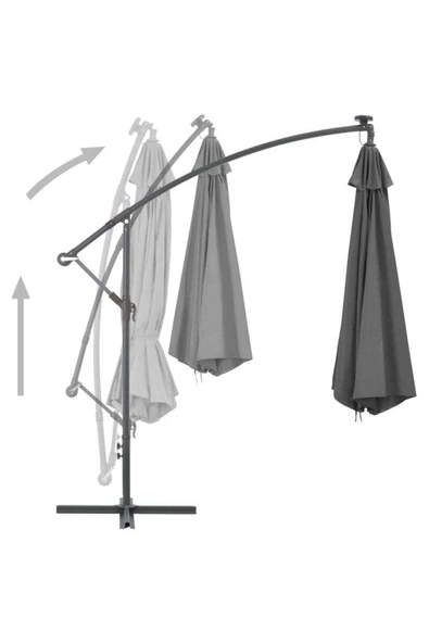 Düvenci Parasol / Bahçe Şemsiyesi, Krem Rengi, 3 Metre Çapında - Resim 2