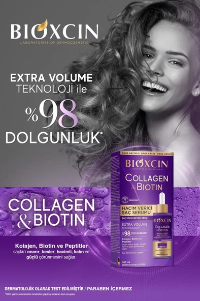 Bioxcin Collagen & Biotin Ekstra Hacim Serumu 100 Ml - Kolajen Biotin İnce Seyrek Saçlar - 4